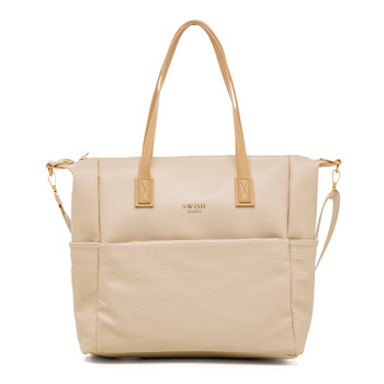 Borsa a spalla nude da donna con logo frontale Swish Jeans Sherry, Borse e accessori Donna, SKU b511001766, Immagine 0